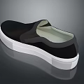 Stylish Black Slip On Shoes With White Sole And Simple Design For Daily Wear