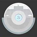 Modern Circular Interior Design With Transparent Roof Central Element And Seating Platforms