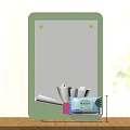 Daily Use Cleaning Wet Wipes Display On Green Frame Board With Blank Paper