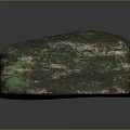 Natural Green And Dark Stone Block With Rough Surface And Organic Texture
