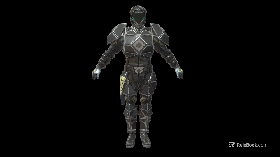 Game Movie Character With Detailed Metallic Armored Suit And Futuristic Design 3d model 
