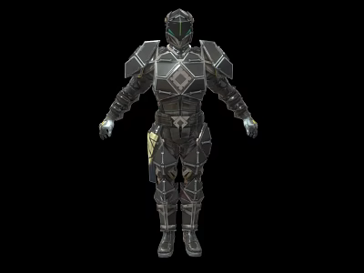 Game Movie Character With Detailed Metallic Armored Suit And Futuristic Design 3d model