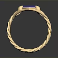 Elegant Gold Ring Featuring Purple Gemstone And Intricate Chain Link Band