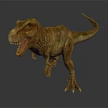 Realistic T Rex 3D Rendering With Detailed Skin Texture Walking Pose On Gray Background 3d model