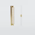 Modern Gold Wall Sconces With Textured Glass Shade And Metal Frame
