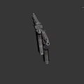 Two Silver Pistols With Wooden Grips And Metallic Body Structure Design