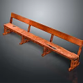 Traditional Wooden Outdoor Bench With Backrest And Armrest For Garden Patio Use