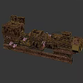 Industrial Mechanical Equipment With Motor Gearbox And Rusty Metal Texture On Platform