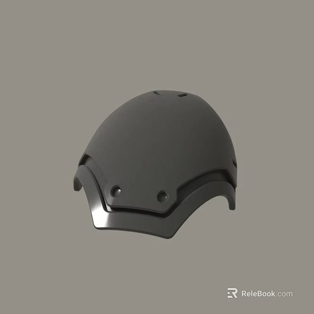 Black Protective Helmet With Smooth Surface And Ventilation Holes Design 3d model 