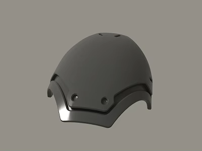 Black Protective Helmet With Smooth Surface And Ventilation Holes Design 3d model