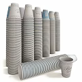 Commercial Equipment Stacked Disposable Cups With Transparent Packaging For Business Use