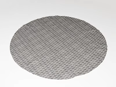 Soft Round Geometric Pattern Rug in Neutral Gray for Modern Home Decor 3d model