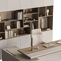 Modern Table and Chair Combination Boss Office Desk Chair Wall Decoration 3d model