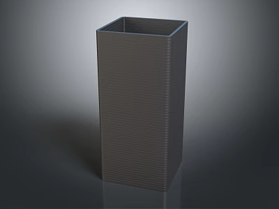 Gray Square Garden Planter Decor With Woven Texture For Indoor Outdoor Use 3d model