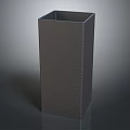 Gray Square Garden Planter Decor With Woven Texture For Indoor Outdoor Use
