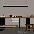 tea table and chair 3d model