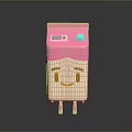 Cute Pink And White Cartoon Milk Box Character With Smiling Face Legs And Arms