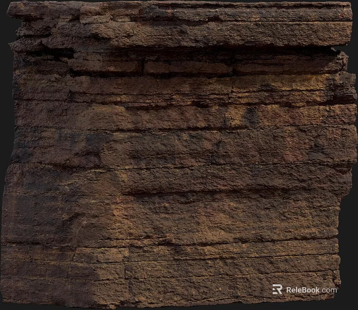 Natural Stone Wood Wall Texture With Rustic Brown Finish And Layered Design Details 3d model 