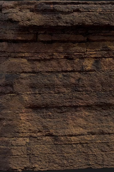 Natural Stone Wood Wall Texture With Rustic Brown Finish And Layered Design Details 3d model