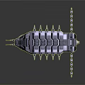 Detailed Futuristic Mechanical Structure With Multiple Modules And Extended Arm