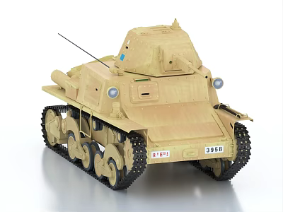 Fiat Light Tank World War II Tank Italian Tank Early Tank 3d model