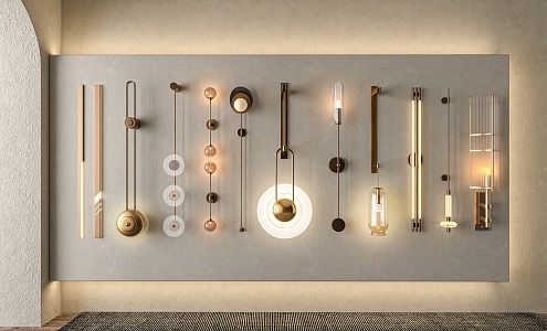 modern wall lamp metal glass wall lamp 3d model