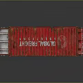 Red And Blue Shipping Containers With Metal Structure And Ladder Access