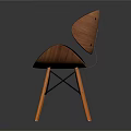 Comfortable Modern Black Leisure Chair With Orange Legs And Sleek Stylish Design