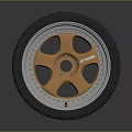 Car Parts Copper Colored Wheel Rim With Black Sport Tire Design