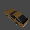 Vintage Yellow Sports Car With Black Accents Square Headlights And Retro Design