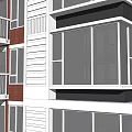 Modern Multistory Apartment Building Exterior With Balconies Gray Roof And Green Lawn