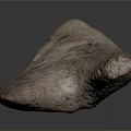 Fossilized Triangular Tooth With Brown Red Texture And Glossy Base On Dark Background