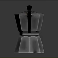 Classic Silver Moka Pot With Black Handle Stainless Steel Kitchen Appliance