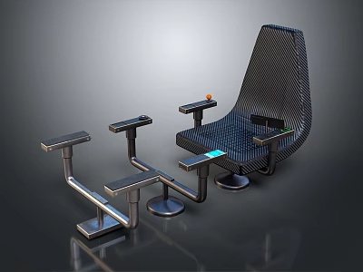 Ergonomic Modern Leisure Chair With Mesh Design Metal Frame And Side Tables 3d model