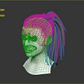 Character And Creature Inspired Red Orange Braided Ponytail Wig Design For Head Model