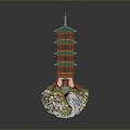 Temple Tower Stone Takatong Tower Mayan Stone Tower Totem Tribal Totem Ancient Remains Ancient Cultural Relics 3d model