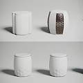 Modern Design Stools With Different Colors Textures And Patterns For Home Decor 3d model