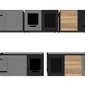 Modern Stainless Steel Kitchen Appliances With Stove Sink And Cabinets