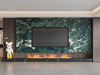 Modern TV background wall 3d model