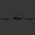 Household Textured Ashtrays Set of Three with Various Shapes and Classic Design