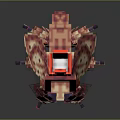 Pixelated Creature With Red Pink Wings Purple Legs And Detailed Pixel Art Design