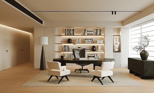 Modern Study Home Study 3d model