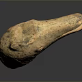 Ancient Terracotta Bird Head Sculpture With Handcrafted Texture And Earthy Archaeological Style