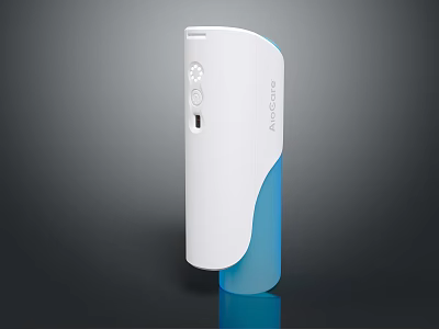 White and Blue Handheld Medical Device AnyGo Featuring Control Buttons and Sleek Design 3d model