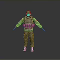 3D Military Soldier Model In Camouflage Uniform With Helmet Tactical Vest And Outstretched Arms