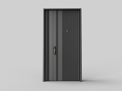 Entry door password lock door security door 3d model