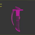 Metal Mechanical Component With Curved Hook Spring And Shiny Surface Industrial Design