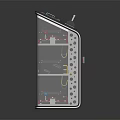 Transparent Multi Layer Storage Cabinet With Display Model Cars And Glass Doors