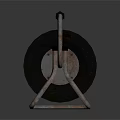 Black Cable Reel With Metal Stand And Portable Handle For Industrial Use