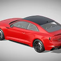 Red Sporty Two Door Coupe With Black Roof UK License Plate And Black Wheels